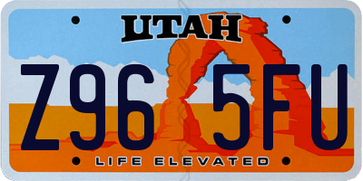 UT license plate Z965FU