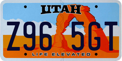 UT license plate Z965GT