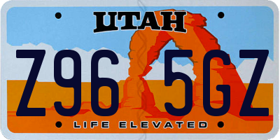 UT license plate Z965GZ