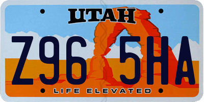 UT license plate Z965HA