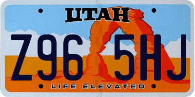 UT license plate Z965HJ