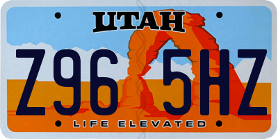 UT license plate Z965HZ