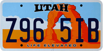 UT license plate Z965IB