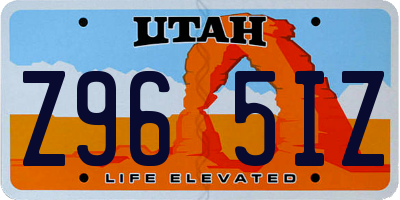 UT license plate Z965IZ
