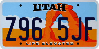 UT license plate Z965JF