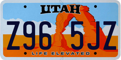 UT license plate Z965JZ