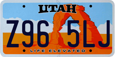 UT license plate Z965LJ