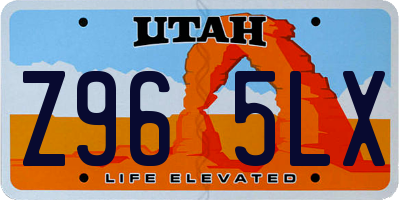 UT license plate Z965LX