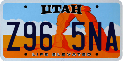 UT license plate Z965NA