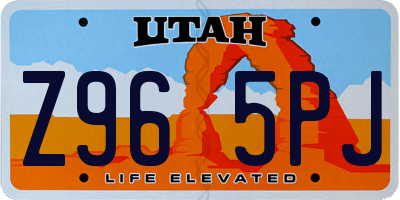 UT license plate Z965PJ