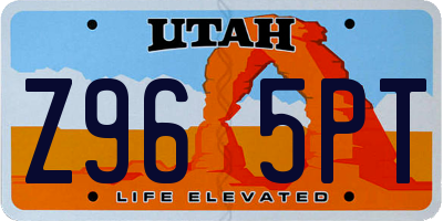 UT license plate Z965PT