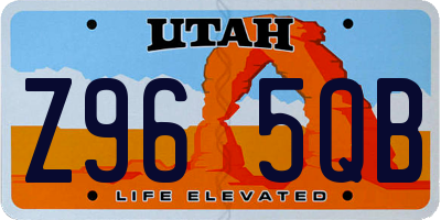 UT license plate Z965QB