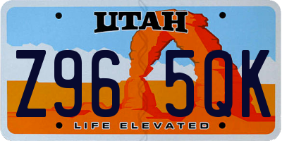 UT license plate Z965QK