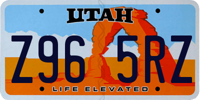 UT license plate Z965RZ