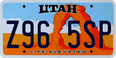 UT license plate Z965SP