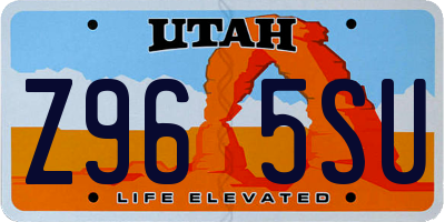 UT license plate Z965SU