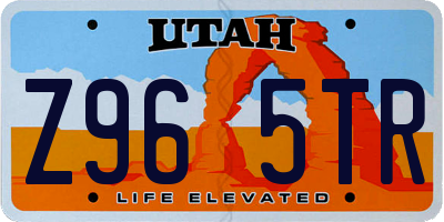 UT license plate Z965TR
