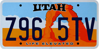 UT license plate Z965TV