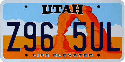 UT license plate Z965UL