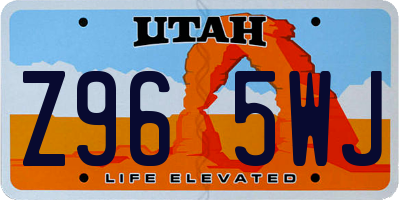 UT license plate Z965WJ