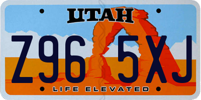 UT license plate Z965XJ