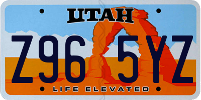 UT license plate Z965YZ