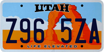 UT license plate Z965ZA