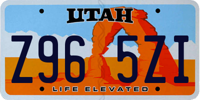 UT license plate Z965ZI