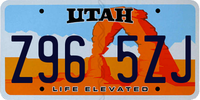 UT license plate Z965ZJ