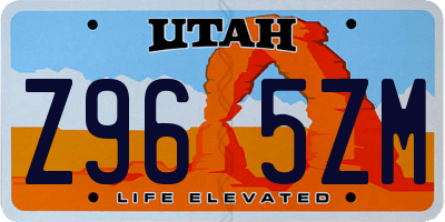 UT license plate Z965ZM