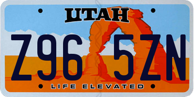 UT license plate Z965ZN
