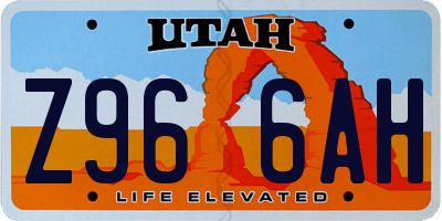 UT license plate Z966AH