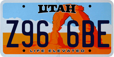 UT license plate Z966BE