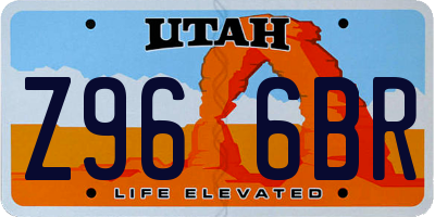 UT license plate Z966BR