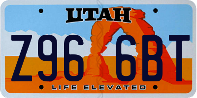 UT license plate Z966BT