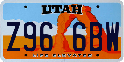 UT license plate Z966BW