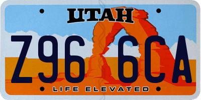 UT license plate Z966CA