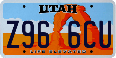 UT license plate Z966CU
