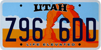 UT license plate Z966DD