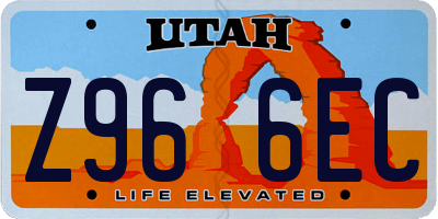 UT license plate Z966EC