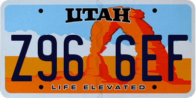 UT license plate Z966EF