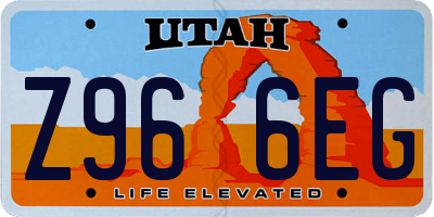 UT license plate Z966EG