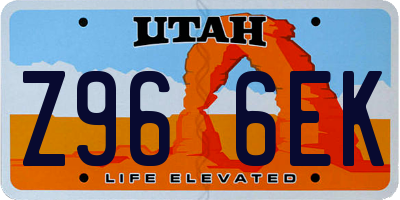 UT license plate Z966EK