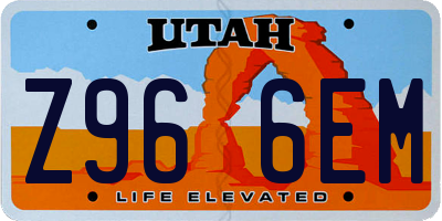 UT license plate Z966EM