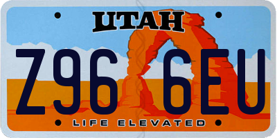 UT license plate Z966EU