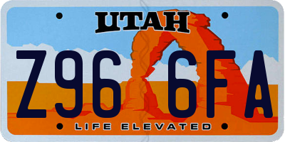 UT license plate Z966FA