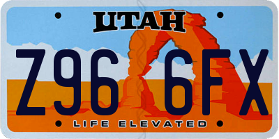 UT license plate Z966FX