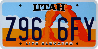 UT license plate Z966FY