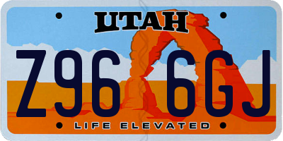 UT license plate Z966GJ