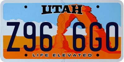 UT license plate Z966GO